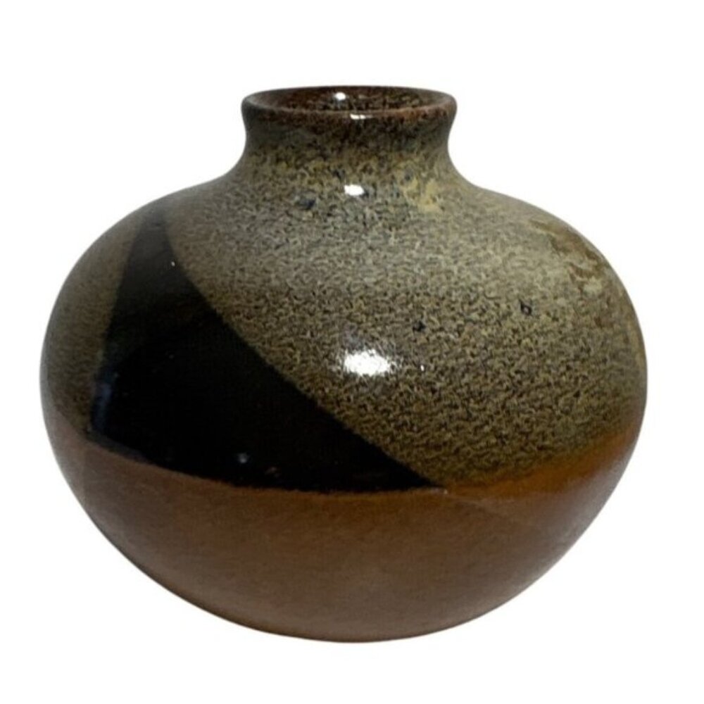 Vintage Pottery Craft USA Stoneware 3 Bud Vase Bottle MCM